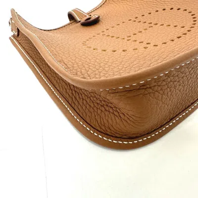 Pre-owned Hermes Evelyne Gold Taurillon Clemence Leather Shoulder Bag ()
