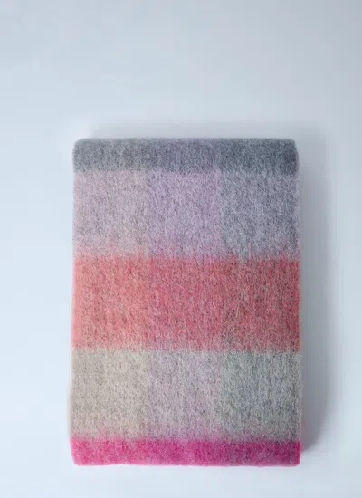 Acne Studios Women Logo Patch Check Scarf In Multi