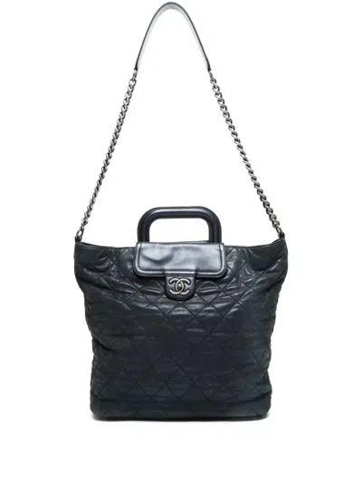 Pre-owned Chanel 2011 Quilted Cc Mark Shoulder Bag In Black