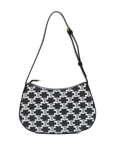 Pre-owned Celine 2025 Medium Tilly Triomphe Shoulder Bag In Black