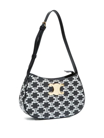 Pre-owned Celine 2025 Medium Tilly Triomphe Shoulder Bag In Black