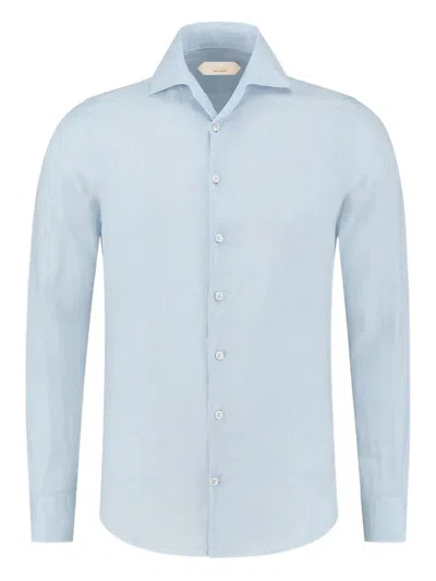Aurélien Seaside Linen Shirt In Blue