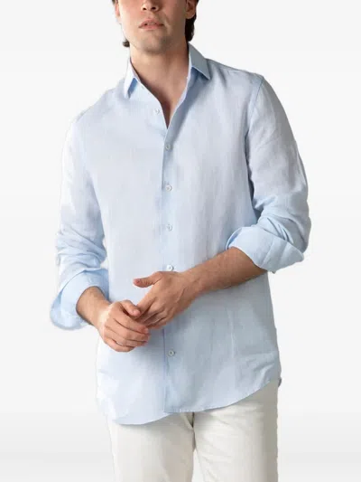 Aurélien Seaside Linen Shirt In Blue
