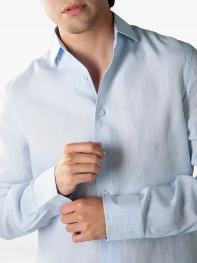 Aurélien Seaside Linen Shirt In Blue