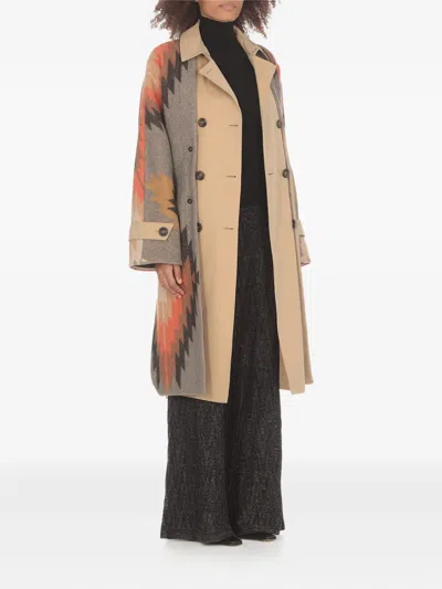 Bazar Deluxe Belted Fringed Coat In Multi