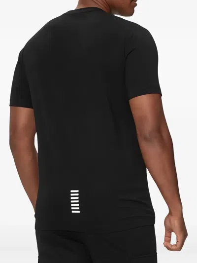 Ea7 Logo Cotton T-shirt In Black