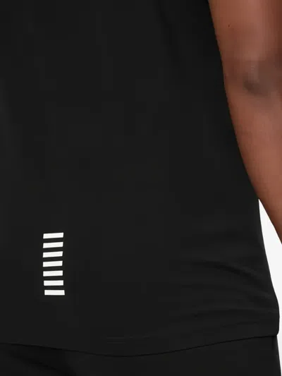 Ea7 Logo Cotton T-shirt In Black