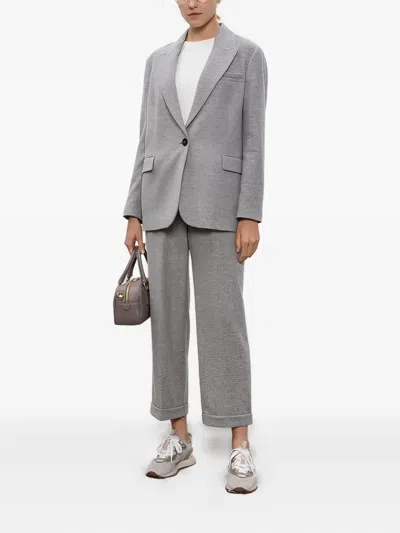 Peserico Button Single-breasted Jacket In Gray