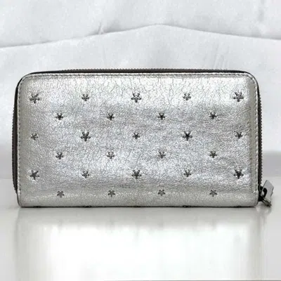 Pre-owned Jimmy Choo Silver Leather Long Wallet (bi-fold) ()