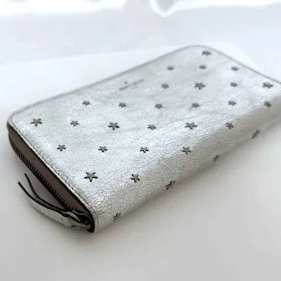 Pre-owned Jimmy Choo Silver Leather Long Wallet (bi-fold) ()