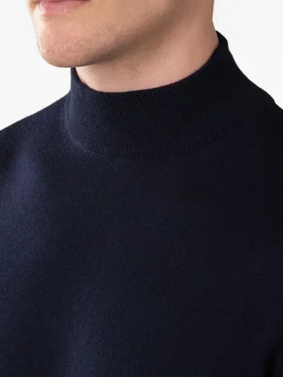 Aurélien Roll-neck Cashwool Pullover In Blue