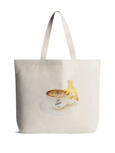 Café Kitsuné Graphic-print Tote Bag In Neutral