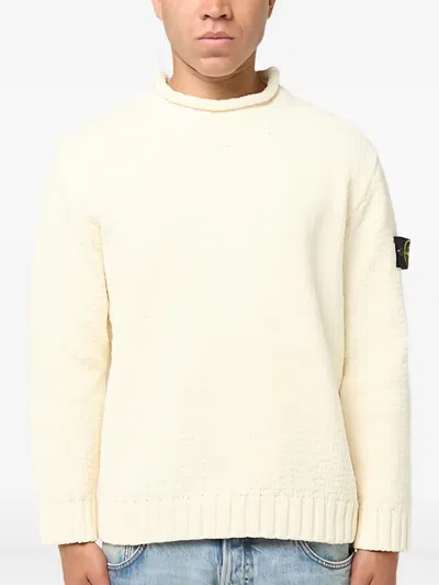 Stone Island Roll-neck Patch Sweater In Neutral