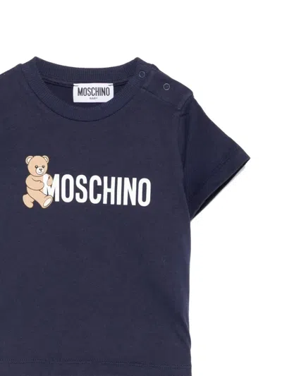 Moschino Teddy Bear Cotton T-shirt In Blue