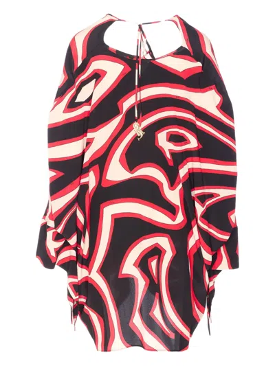 Pucci Abstract Print Kaftan Tie Neck In Multi