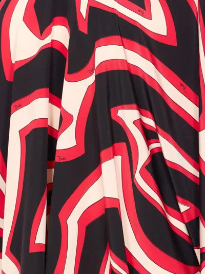 Pucci Abstract Print Kaftan Tie Neck In Multi