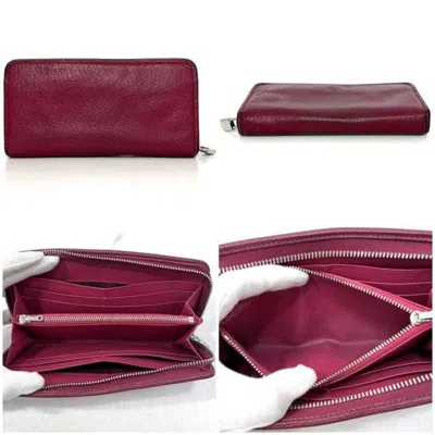 Pre-owned Loewe Pink Leather Long Wallet (bi-fold) ()