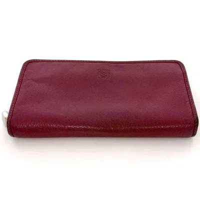 Pre-owned Loewe Pink Leather Long Wallet (bi-fold) ()