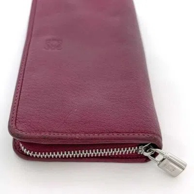 Pre-owned Loewe Pink Leather Long Wallet (bi-fold) ()