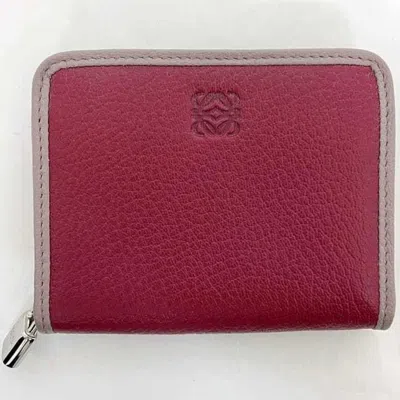 Pre-owned Loewe Pink Leather Coin Purse/coin Case ()