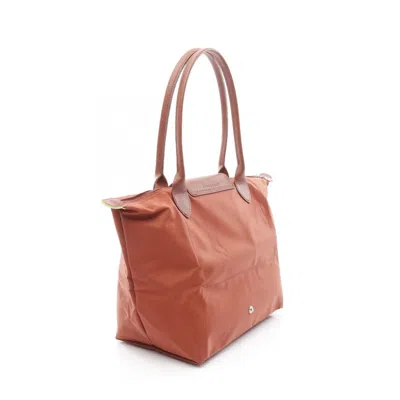 Longchamp Le Pliage Bordeaux Nylon Leather Tote Bag In Orange