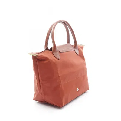 Longchamp Le Pliage Bordeaux Nylon Leather Tote Bag In Orange