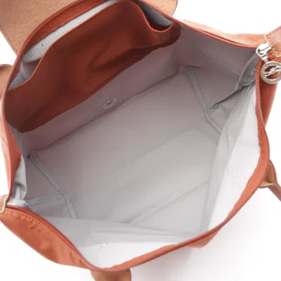 Longchamp Le Pliage Bordeaux Nylon Leather Tote Bag In Orange
