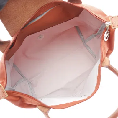 Longchamp Le Pliage Bordeaux Nylon Leather Tote Bag In Orange