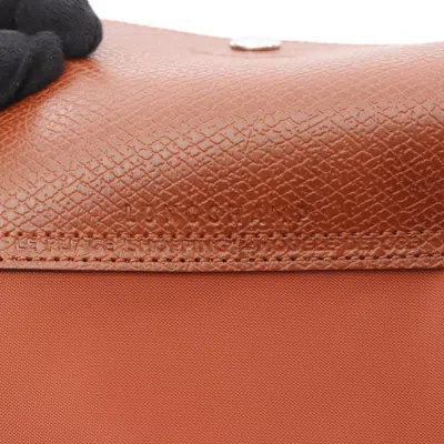 Longchamp Le Pliage Bordeaux Nylon Leather Tote Bag In Orange