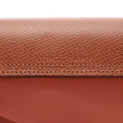 Longchamp Le Pliage Bordeaux Nylon Leather Tote Bag In Orange