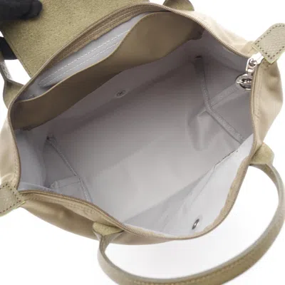 Longchamp Le Pliage Khaki Nylon Leather Tote Bag In Brown