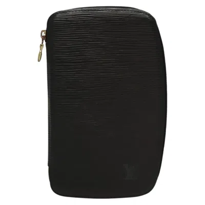 Pre-owned Louis Vuitton Agenda Black Leather Wallet  ()