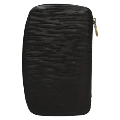 Pre-owned Louis Vuitton Agenda Black Leather Wallet  ()