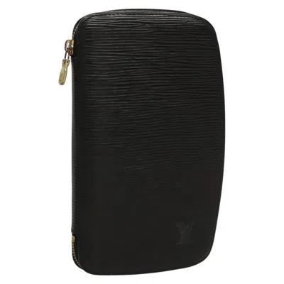 Pre-owned Louis Vuitton Agenda Black Leather Wallet  ()