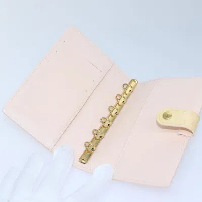 Pre-owned Louis Vuitton Agenda Pm Beige Patent Leather Wallet  () In Sand