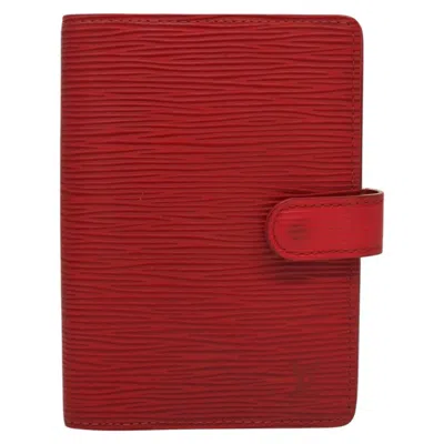 Pre-owned Louis Vuitton Agenda Pm Red Leather Wallet  ()