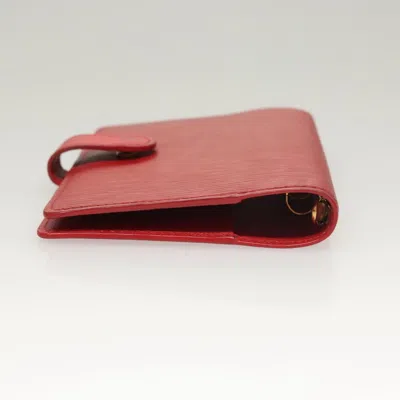 Pre-owned Louis Vuitton Agenda Pm Red Leather Wallet  ()