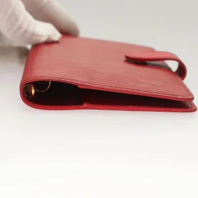 Pre-owned Louis Vuitton Agenda Pm Red Leather Wallet  ()