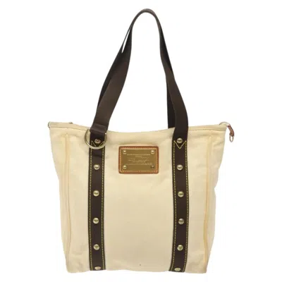 Pre-owned Louis Vuitton Antigua Beige Canvas Tote Bag () In Sand