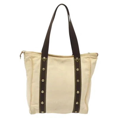 Pre-owned Louis Vuitton Antigua Beige Canvas Tote Bag () In Sand