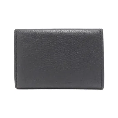 Pre-owned Louis Vuitton Black Leather Wallet (tri-fold) ()