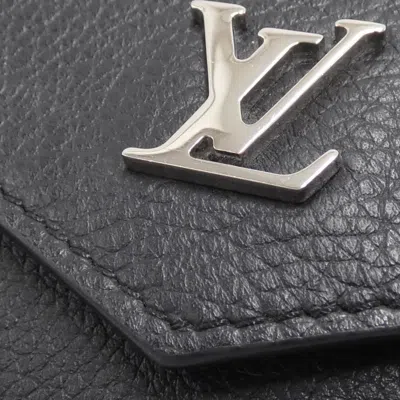 Pre-owned Louis Vuitton Black Leather Wallet (tri-fold) ()