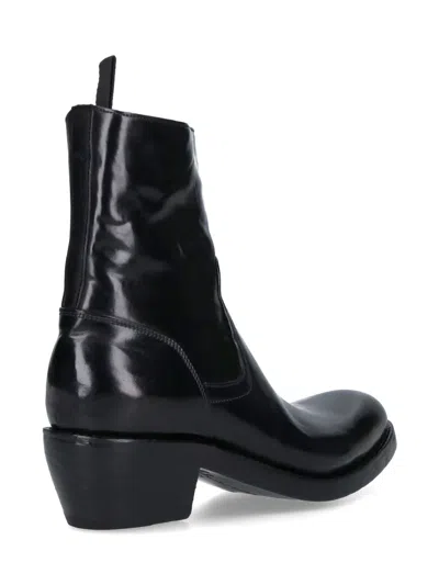 Premiata Soldier Side Zip Western Boots In Black