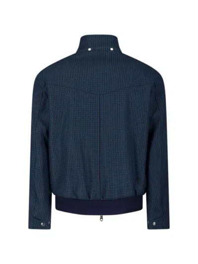 Paul Smith Modern High Collar Jacket With Snap Detail In Blue