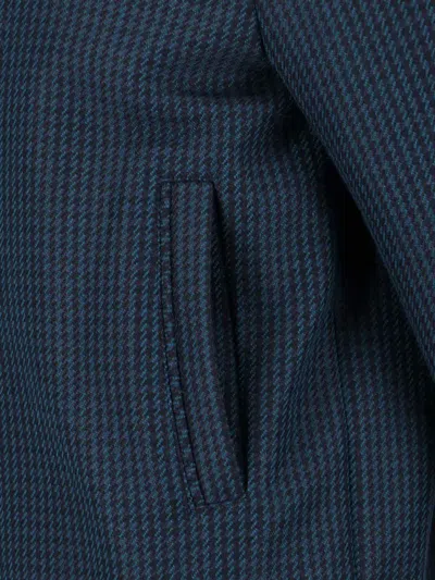 Paul Smith Modern High Collar Jacket With Snap Detail In Blue