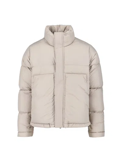K-way Beige Minimalist Jacket With Front Zipper Closure In Neutral