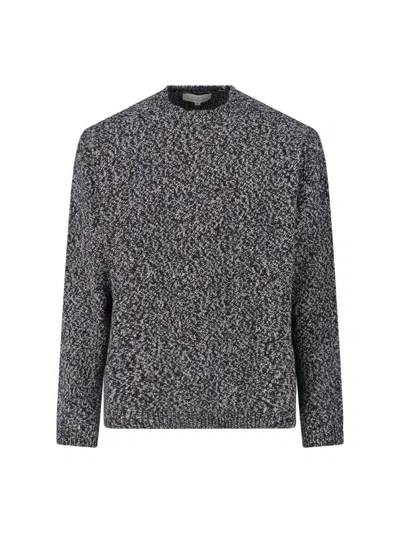 Studio Nicholson Textured Multicolour Sweater With Dynamic Pattern In Gray