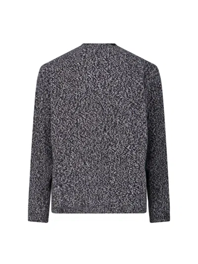 Studio Nicholson Textured Multicolour Sweater With Dynamic Pattern In Gray