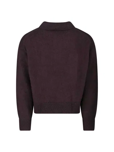 Studio Nicholson Classic Knit Sweater In Rich Brown Hue In Brown