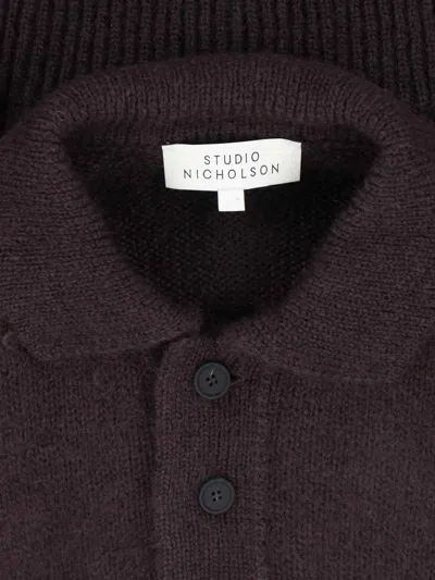 Studio Nicholson Classic Knit Sweater In Rich Brown Hue In Brown